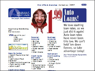 Web site www.animascu.com, Animas Credit Union East
