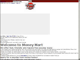 Web site www.moneymart.com, MONEYMART.COM